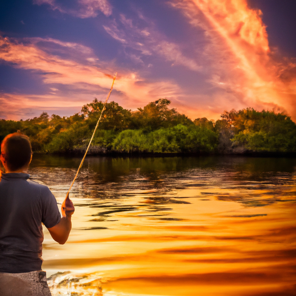 An image capturing the enchanting atmosphere of the "Magic Hour" for tarpon strikes