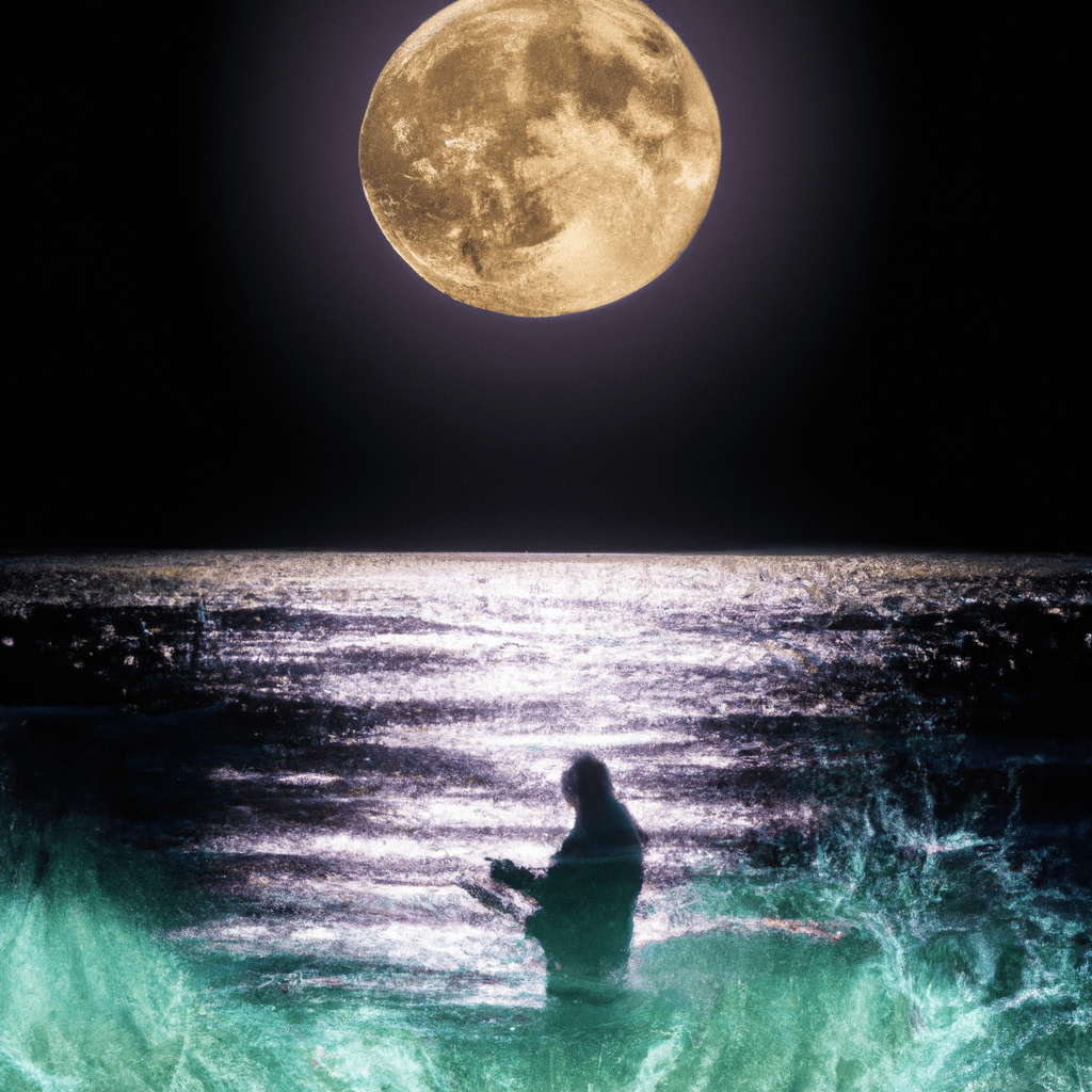 An image capturing the mesmerizing dance between the moon and the ocean