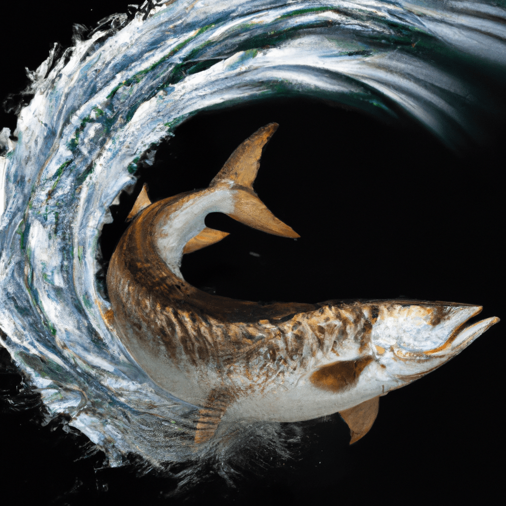 An image capturing a mesmerizing dance between tarpon and ocean currents