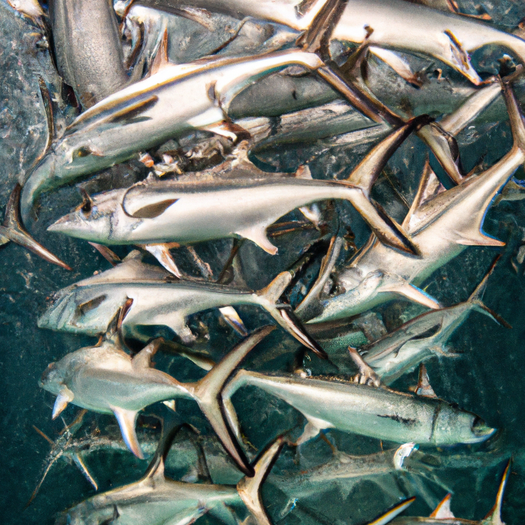 An image capturing the intricate social dynamics of tarpon, showcasing their synchronized movements in a shimmering school, with individuals gracefully weaving through one another in perfect harmony, revealing their mysterious and captivating behavior