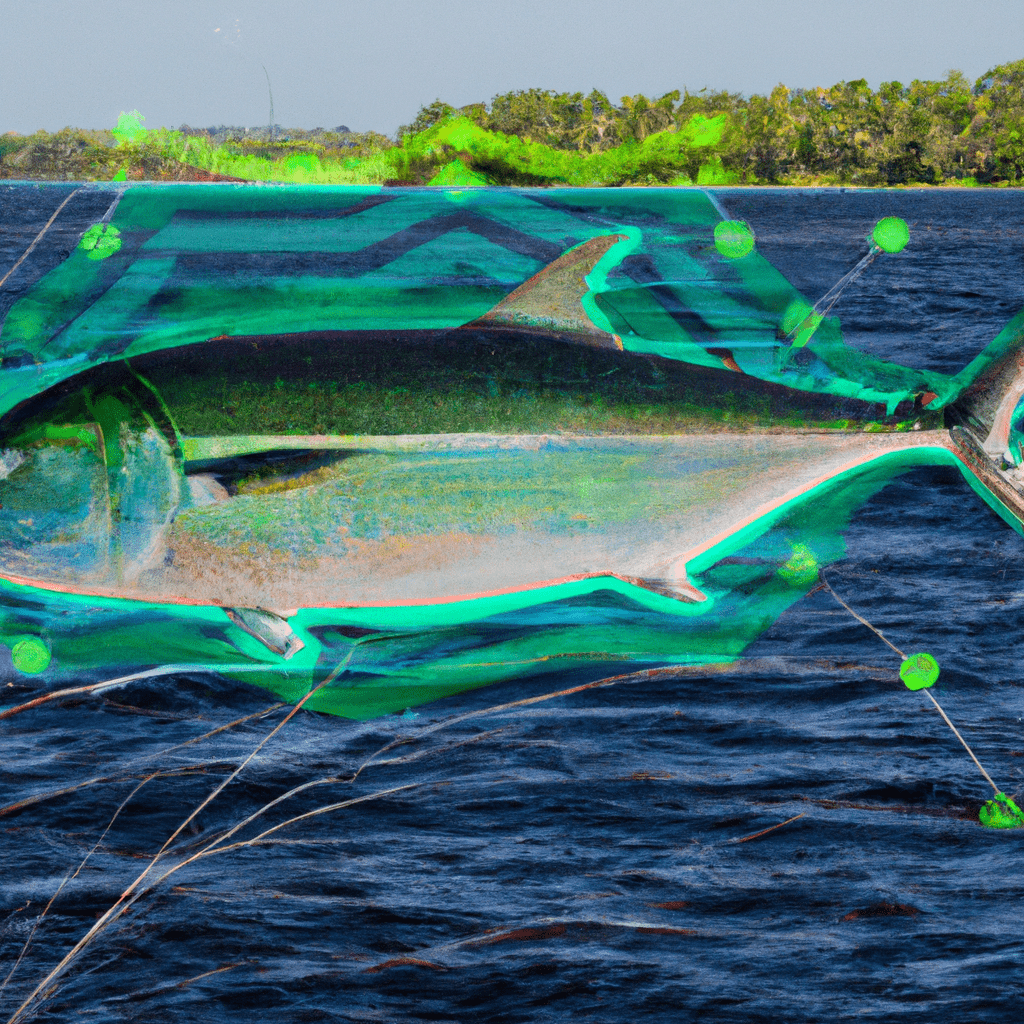 An image showcasing a cutting-edge fish finder system in action during tarpon fishing